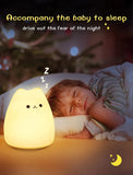 Cute Night Ligh for Kids, Cat Nursery Night Lights with Battery, 7 Color Table Lamp,Room Decor USB Rechargeable