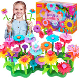 Flower Garden Building Toys, Bouquet Stacking Sets for 3 4 5 6 7 Year Old Girls, STEM Educational Activities Gift for Kids-109pcs