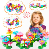 Flower Garden Building Toys, Bouquet Stacking Sets for 3 4 5 6 7 Year Old Girls, STEM Educational Activities Gift for Kids-109pcs