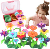 Flower Garden Building Toys, Bouquet Stacking Sets for 3 4 5 6 7 Year Old Girls, STEM Educational Activities Gift for Kids-109pcs