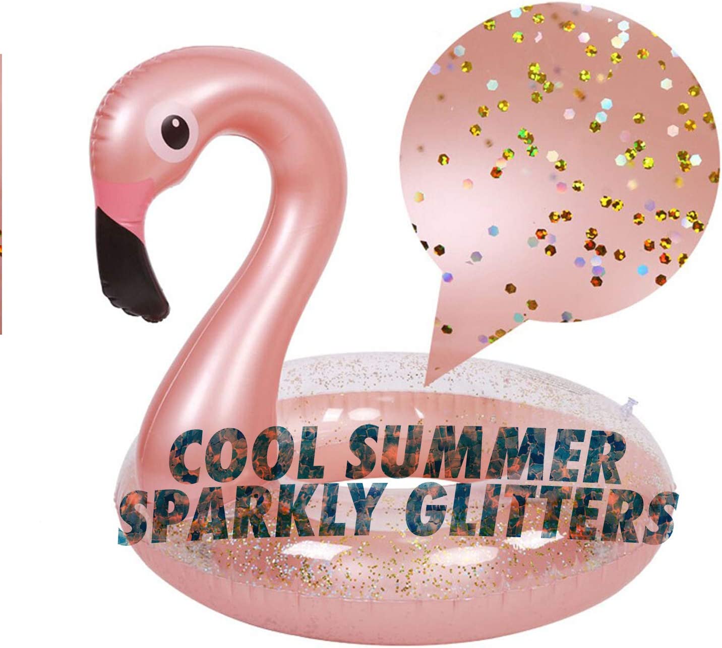 Inflatable Flamingo and Unicorn Pool Float Swim Tube, Beach Pool Party Toys