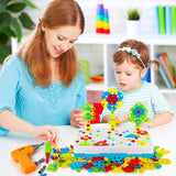237 Pieces Creative Toy Drill Puzzle Set, STEM Learning Educational Toys for Boys and Girls Ages 3 4 5 6 7 8 9 10 Year Old