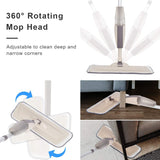Microfiber Spray Mop for Floor Cleaning, Dry Wet Wood Floor Mop with 3 pcs Washable Pads