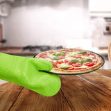 Oven Mitts and Pot Holders Heat Resistant Silicone Oven gloves Sets with Quilted Soft Liner gloves, for Kitchen, Baking, Grill and BBQ-Green 2 Pack