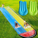 Slip and Slide for Adults Kids Backyard - 16FT Inflatable Water Slide with 2 Sliding Mats, Giant Racing Lane Lawn Water Slide, Kids Pool Water Slides with Crash Pad, Splash Sprinkler, Boogie Boards for Outdoor Water Toys