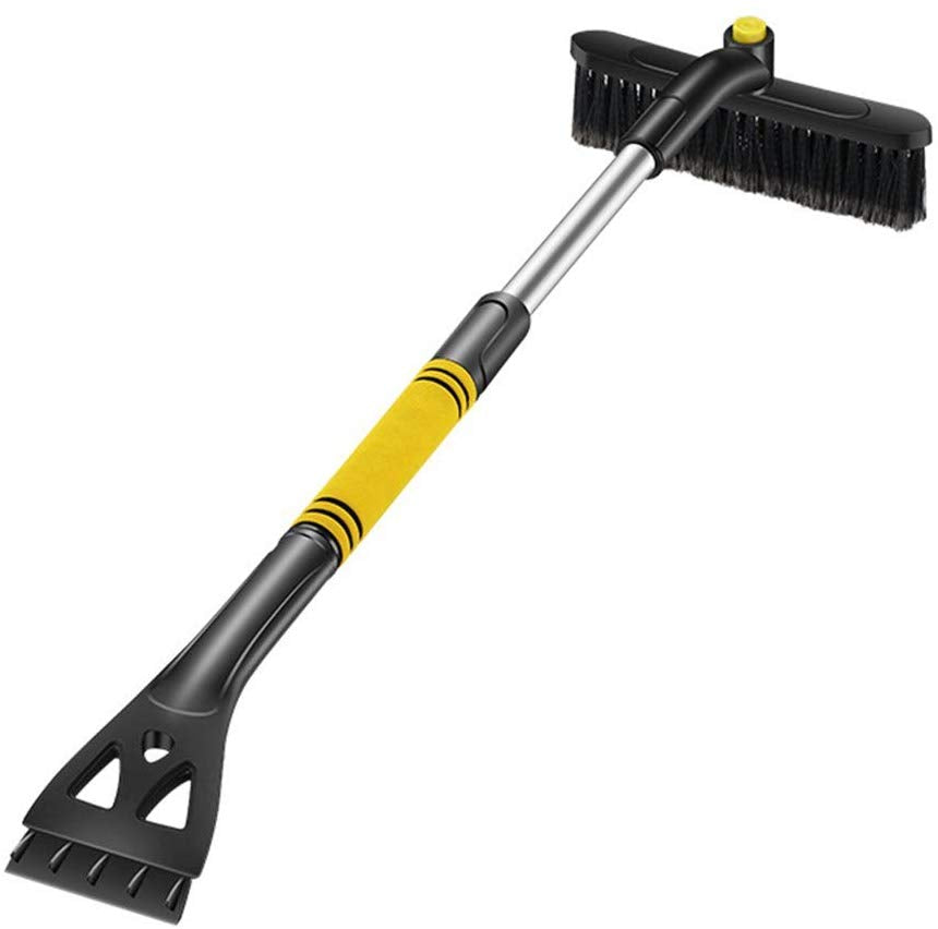 Snow Brush Snow Brush Broom Tool No Scratch 3 in 1 Ice Scraper Car Snow Brush Shovel Rotary Head Windscreen Sweeping Extendable Truck Cleaning Car Snow Brushes (Colour: Yellow)