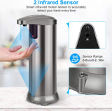 Soap Dispenser, Touchless Automatic Soap Dispenser Stainless Steel Infrared Sensor, Adjustable Hands-Free Soap Dispenser Suitable for Bathroom Kitchen