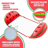 Watermelon Pool Hammock Inflatable Floats in Fruit Pattern, Multi-Purpose 4-in-1 Swimming Pool Portable Hammock Water Floating Rafts for Adults & Kids