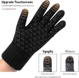 Winter Knit Gloves with Upgraded Touch Screen - Anti-Slip Glove Fleece Lined Black-- Small