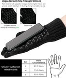 Winter Knit Gloves with Upgraded Touch Screen - Anti-Slip Glove Fleece Lined Black-- Small