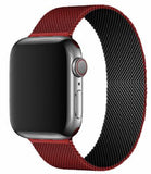 Apple watch bands 40mm, Stainless steel Milanese loop straps For Apple watch watch bands EvoFine black-red 42mm or 44mm 