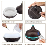 Aroma Essential Oil Diffuser 550ml Ultrasonic Cool Mist Air Humidifier with 4 Timer Setting Humidifier EvoFine 