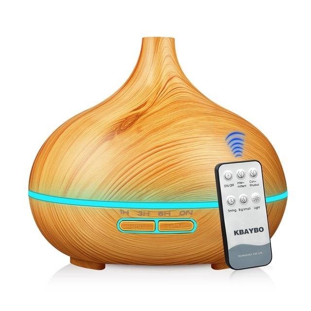 Aroma Essential Oil Diffuser 550ml Ultrasonic Cool Mist Air Humidifier with 4 Timer Setting Humidifier EvoFine Light wood 