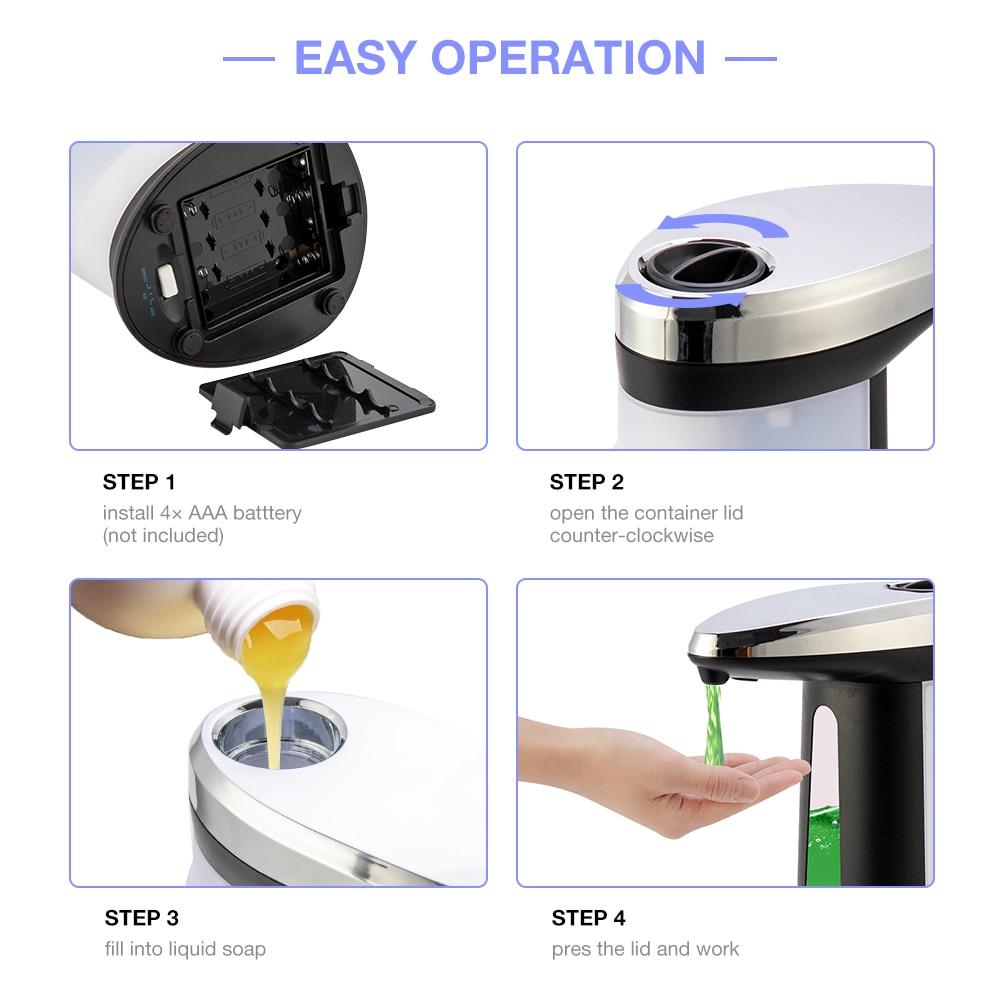Automatic Soap Dispenser, Smart Sensor ABS Touch-Free Soap Dispenser 400Ml Soap Dispenser EvoFine 