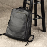 Black Genuine Leather Backpack Backpack EvoFine 