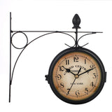 Bracket Mounted Outdoor Indoor Wall Clock For Home Garden