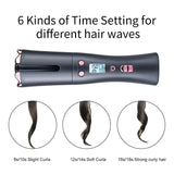 Cordless Hair Curler, Automatic Curling Iron with 6 Adjustable Temperature Curling Iron EvoFine 