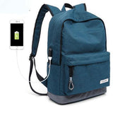Exclusive Casual Backpack - USB Charging Waterproof Evofine Blue 