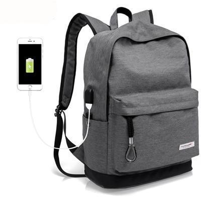 Exclusive Casual Backpack - USB Charging Waterproof Evofine Gray 