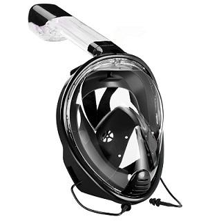 Full Face Snorkeling Mask with Detachable Camera Mount Snorkel Mask EvoFine Black S/M 
