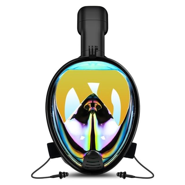 Full Face Snorkeling Mask with Detachable Camera Mount Snorkel Mask EvoFine Rainbow S/M 