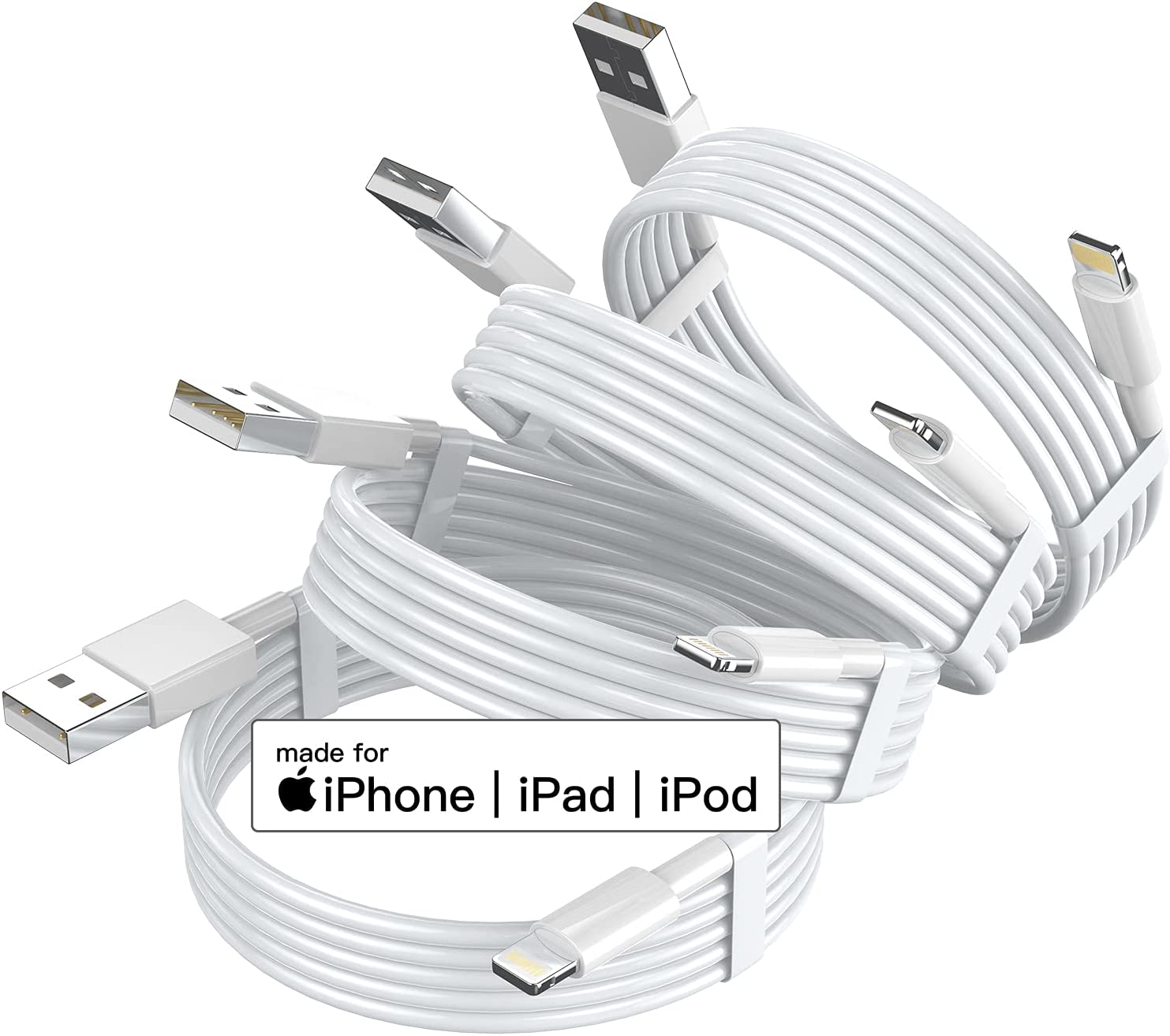 iPhone Charging Cable 3 ft 4 Pack, Lightning to USB Cable 3 Foot,Fast iPhone Charging Cables Cord for iPhone 14 Pro Max/13/12 Mini/11/XR/Xs/X/8/7/6/iPad Pro/Air/Mini-White