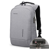 Laptop Anti theft Backpack- Password Lock & Phone Charging Evofine Light Grey 