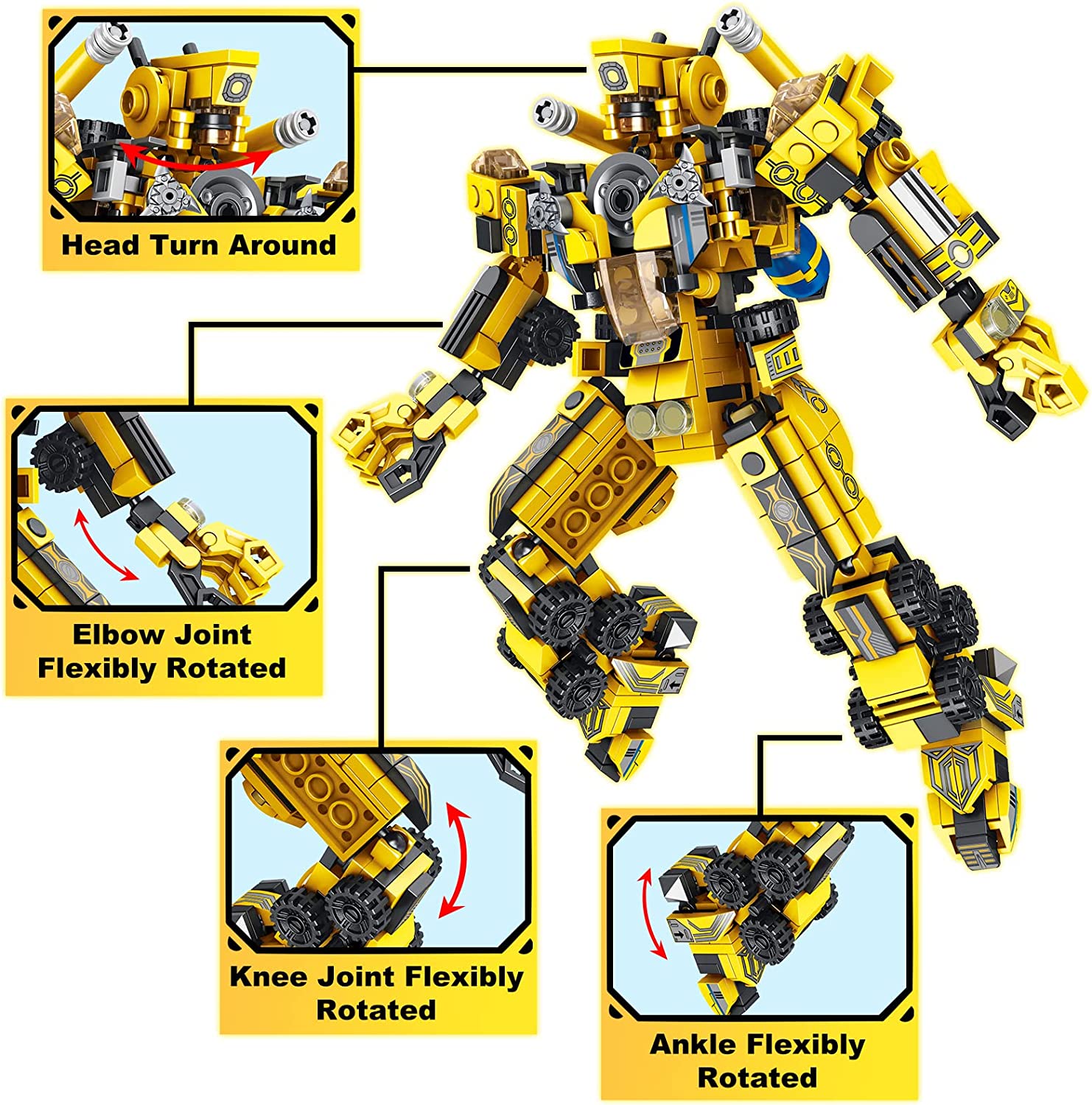 573 PCS Robot Building Toys, Learning STEM Robot Toys 25-in-1 Engineering Building Bricks Construction Vehicles Kit robot building for Age 6-12 Year Old Kids