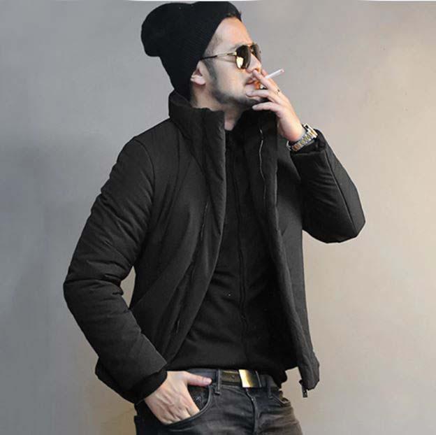 Men Winter Jacket Fashion Black Cotton Collar Coat Winter Jacket EvoFine 
