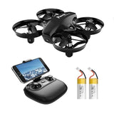 Mini Drone for Kids and Beginners with Camera, Easy to Fly Portable 720P RC FPV Drone Drone EvoFine Black 2 Battery 