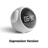 Multifunctional Alarm Clock Bedside Voice Control Clock Alarm Clock EvoFine White Upgraded 