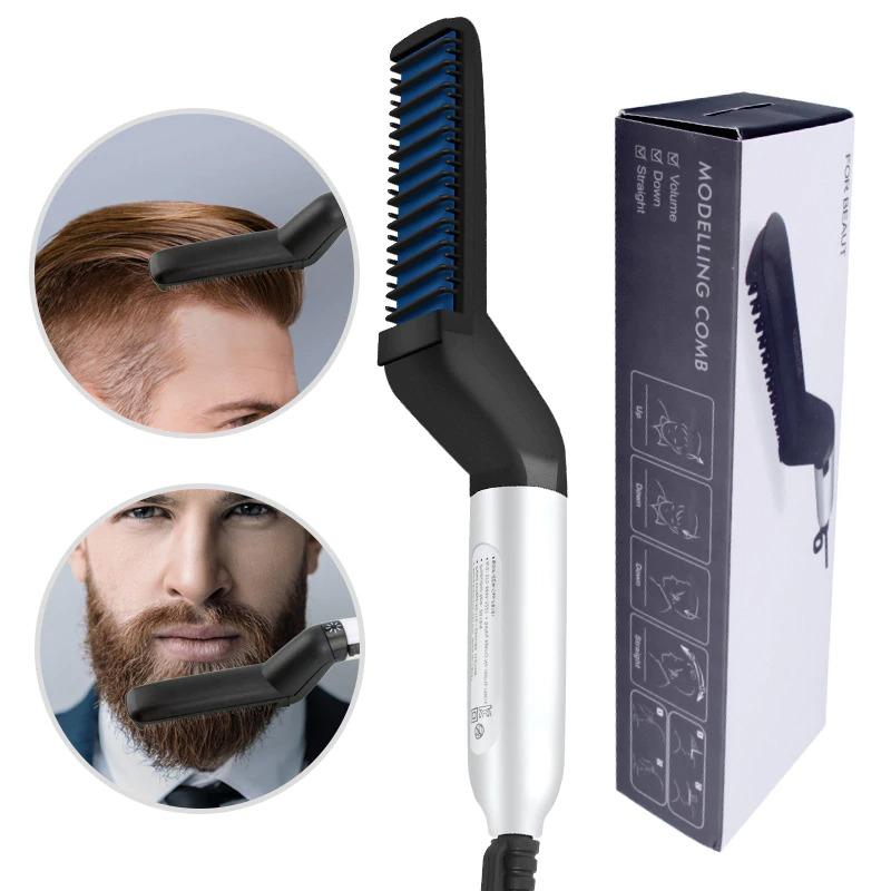 Multifunctional Hair Comb Beard Straightener -Best Heat Beard Straightener and Hair Straightener Brush Hair Straightener EvoFine Us Plug 