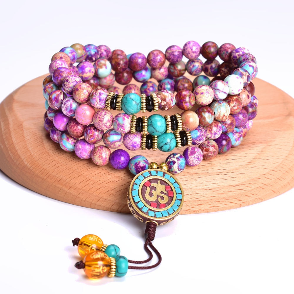 Imperial Jasper Women Necklace personalized Buddha OM Jewelry