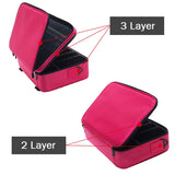 Makeup Bag Large 3 Layers for Women Travel Makeup Case