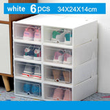 Shoe Organizer Shoe Storage | Stylish Clear Plastic Stackable Shoe Boxes Organizer EvoFine 