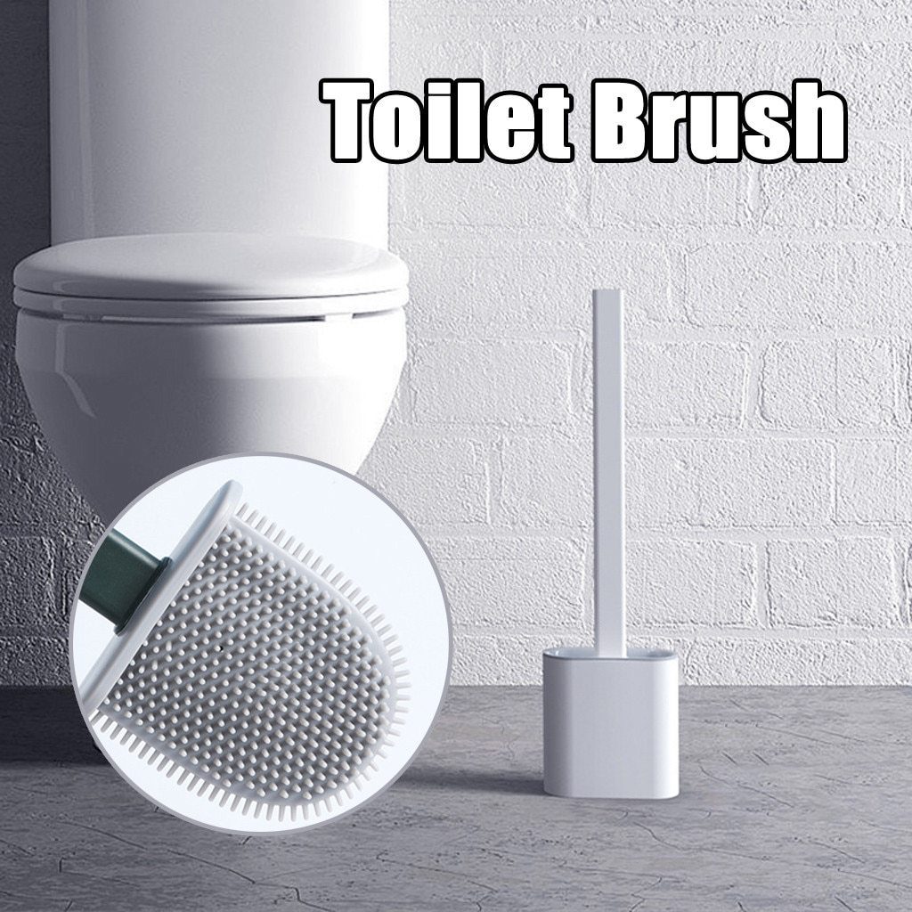 Silicone Flex Toilet Brush with Holder, New Non-Slip Long Handle Toilet Bowl Cleaner Brush bathroom EvoFine 