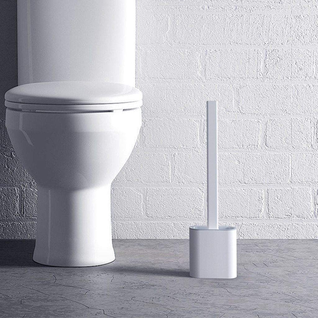 Silicone Flex Toilet Brush with Holder, New Non-Slip Long Handle Toilet Bowl Cleaner Brush bathroom EvoFine 