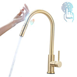 Single-Handle Touch Kitchen Sink Faucet with Pull Down Sprayer Touch Inductive Sensitive Faucet Mixer