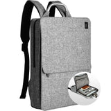 Slim Minimalism Laptop Travel Backpack - Waterproof Fashion Style Bags EvoFine Gray 