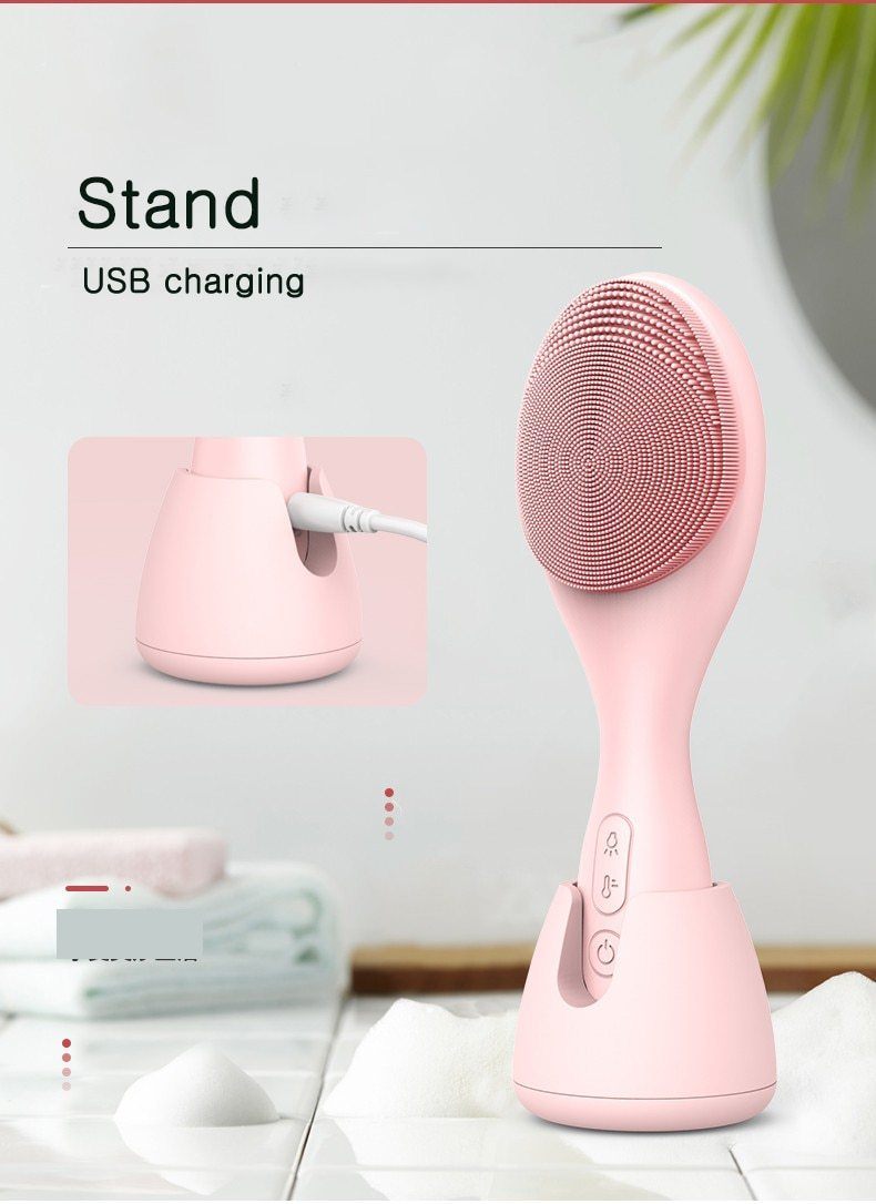 Smart Facial Cleansing Device with Silicone Brush, Waterproof Microderm Beauty Face Massager Skin Bundle Set Face Massager EvoFine 