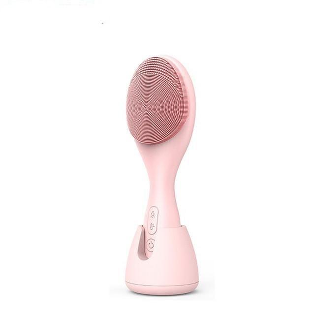 Smart Facial Cleansing Device with Silicone Brush, Waterproof Microderm Beauty Face Massager Skin Bundle Set Face Massager EvoFine Pink 