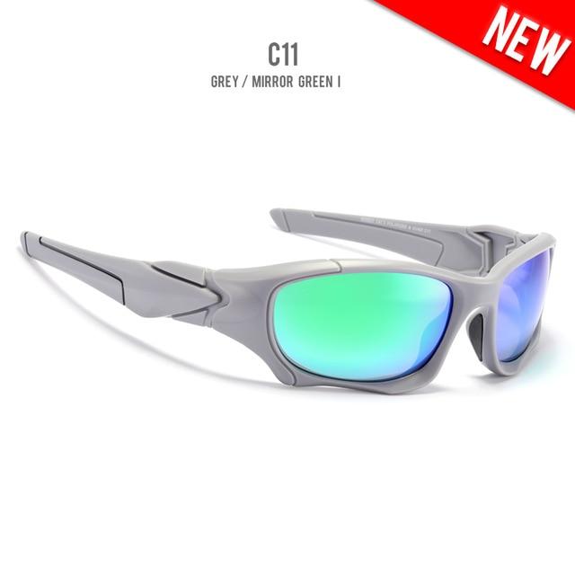 Sports Polarized Sunglasses For Men and Women Sunglasses EvoFine C11 Mirror Green 