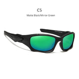 Sports Polarized Sunglasses For Men and Women Sunglasses EvoFine C5 Mirror Green 