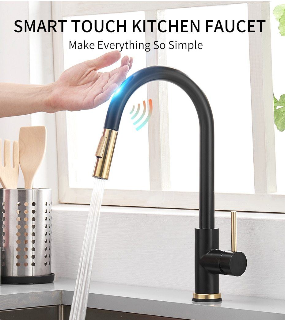 Touchless Kitchen Faucet, Touch-on Activation Kitchen Sink Faucets Kitchen EvoFine 