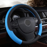 Universal Leather Car Steering wheel Cover Evofine Blue 
