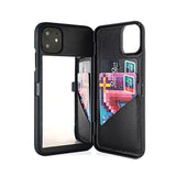 Wallet Make Up Mirror, Blocking Large Capacity Luxury Case for iPhone SE2 XS Max XR X 6 6S 7 8 Plus 11 Pro Max phone Case EvoFine for 11 Pro Max Black 