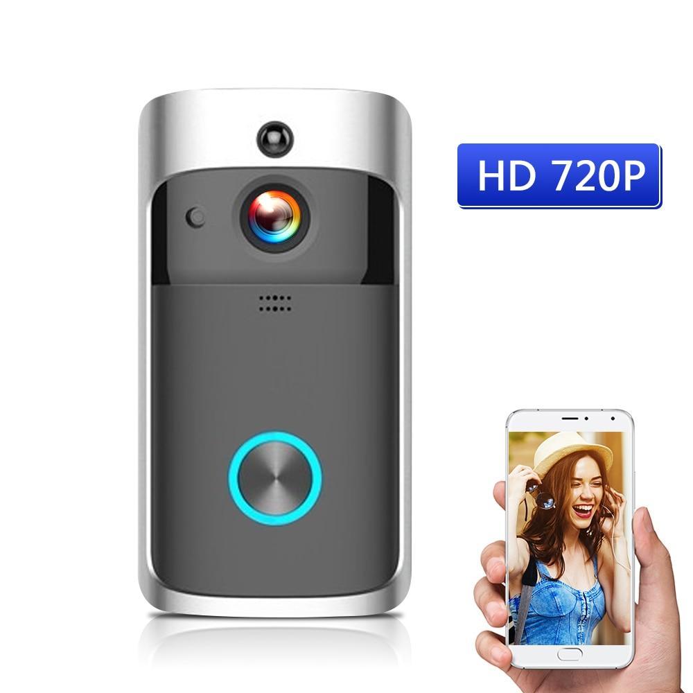 Wireless HD 720P Video Doorbell - Infrared Night Vision Motion Detection Evofine Black 
