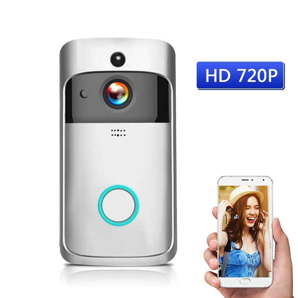 Wireless HD 720P Video Doorbell - Infrared Night Vision Motion Detection Evofine Silver 