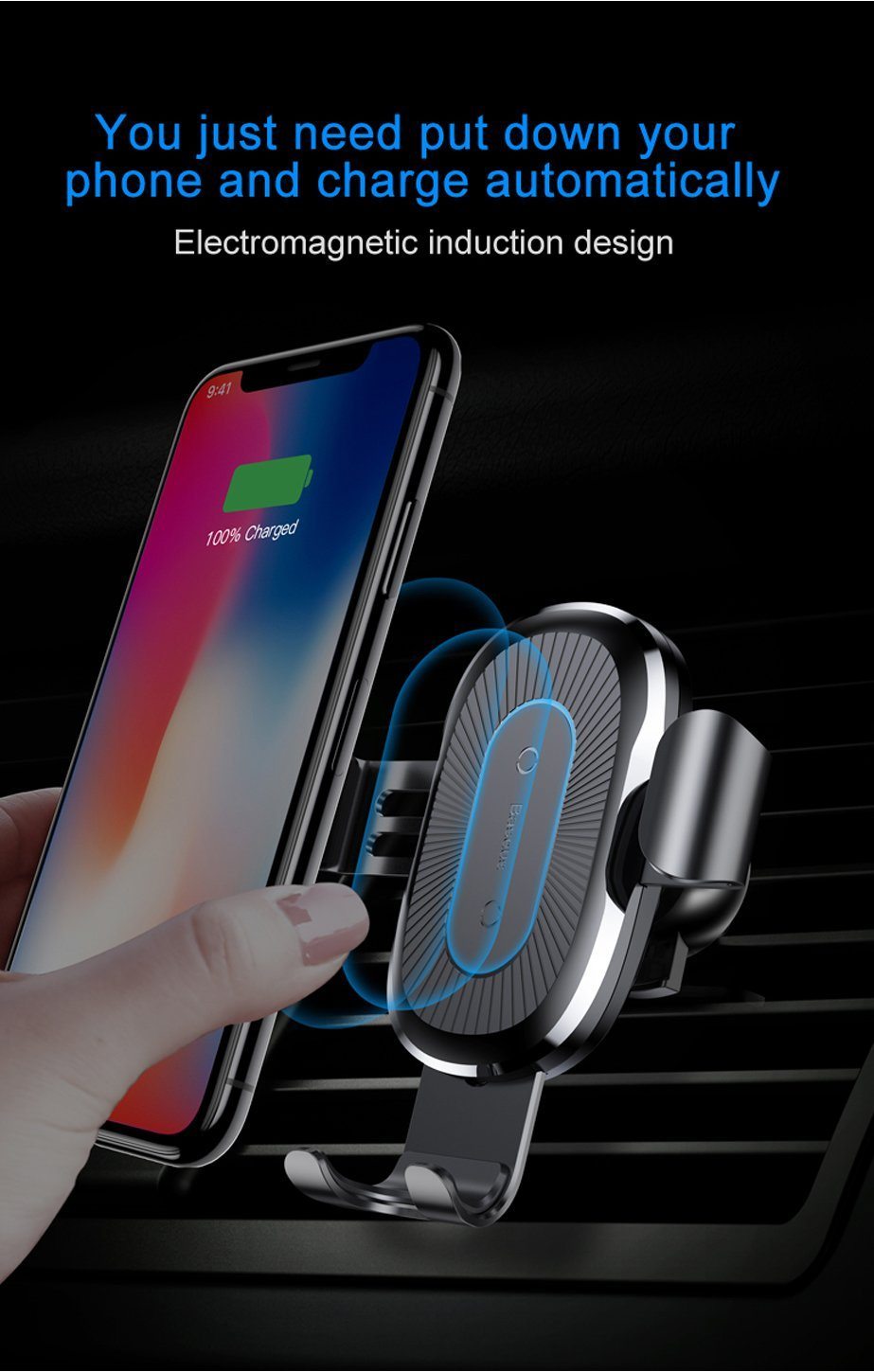 Wireless Phone Car Charger Mount - Super Fast Charging Evofine 