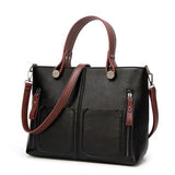 Women Causal Shoulder Leather Handbag All-Purpose Use Evofine Black 